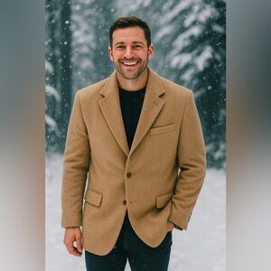 NWT Claiborne 100% Camel Hair Coat – Size 44R – Men’s Christmas Gift For Him 🎄